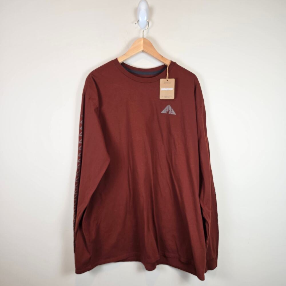 Patagonia Mens Sz XXL Long Sleeve Driftways Organic Cotton T-Shirt Dried Vanilla